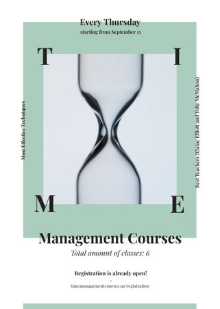 Hourglass for Management Courses ad Invitation Design Template