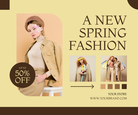Designvorlage Sale Neue Frühjahrskollektion für Damen für Facebook