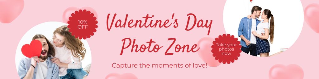 Valentine's Day Photo Zone Twitter Design Template