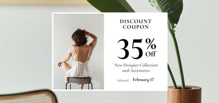 Clothes sale with Stylish Woman Coupon Din Large Design Template