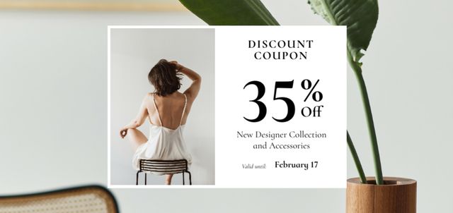 Template di design Exquisite Apparel Sale Offer In White Coupon Din Large