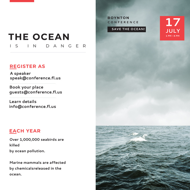 Boynton conference Ocean is in Danger Instagram Modelo de Design