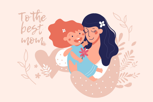Modèle de visuel Greeting for Best Mom Ever - Postcard 4x6in