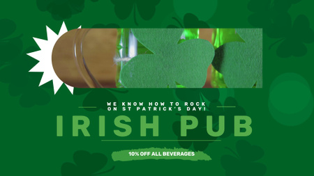 Platilla de diseño Irish Pub Drinks On Patrick’s Day With Discount Full HD video