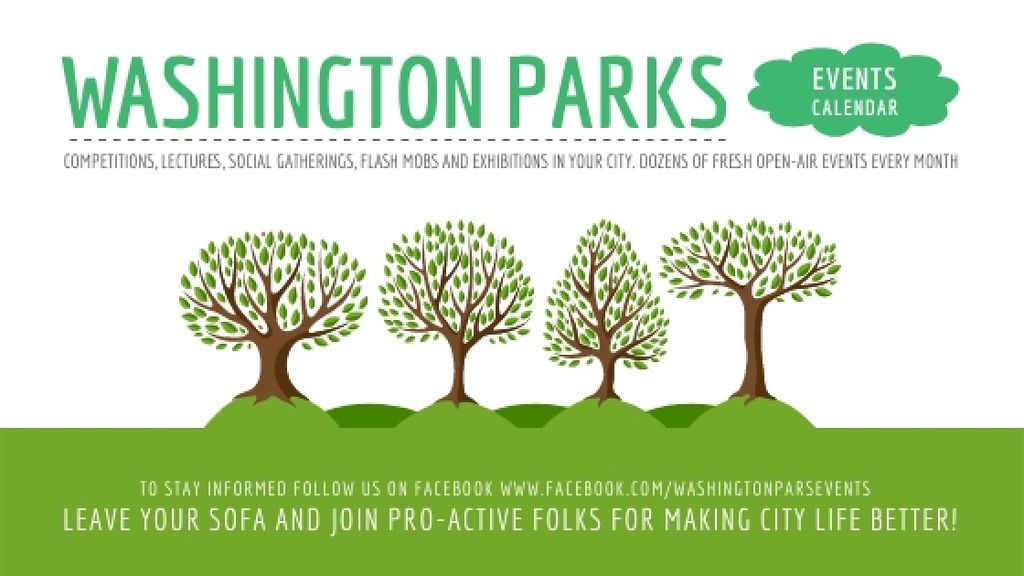 Park Event Announcement Green Trees Title Design Template