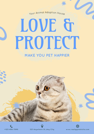 Animal Adoption House Poster Design Template