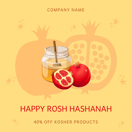 Oferta de comida Kosher para Rosh Hashaná Instagram Modelo de Design