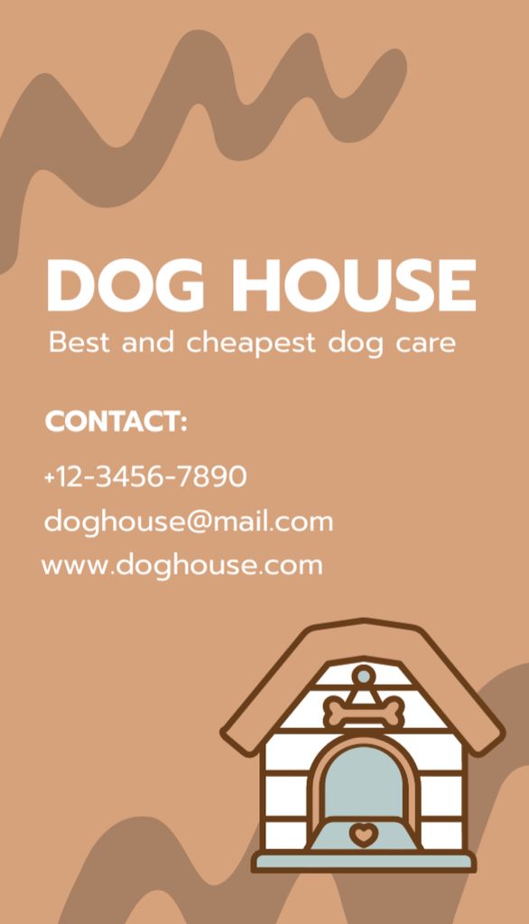 Dog House Making Services Business Card US Vertical Design Template
