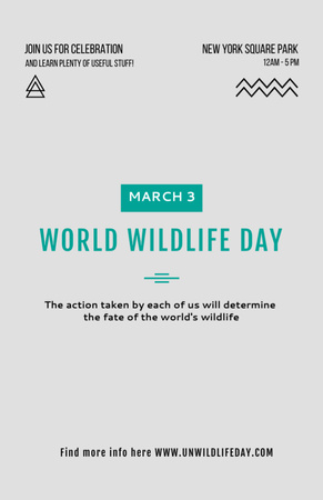 Modèle de visuel Événement de la Journée mondiale de la vie sauvage avec apprentissage - Invitation 5.5x8.5in