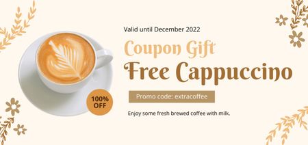 Free Cappuccino gift coupon Coupon Din Large Design Template
