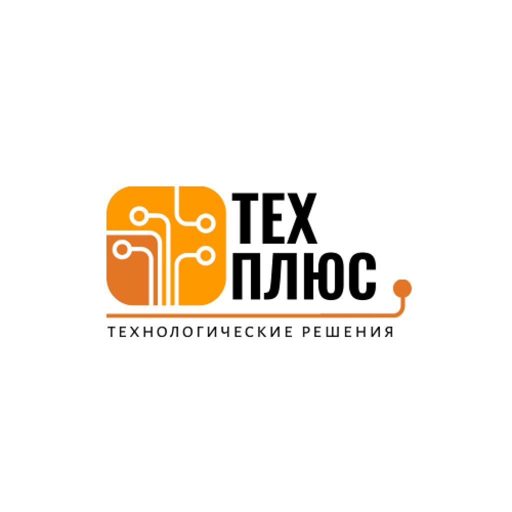Template di design Tech Solutions Ad with Wires Icon in Orange Logo