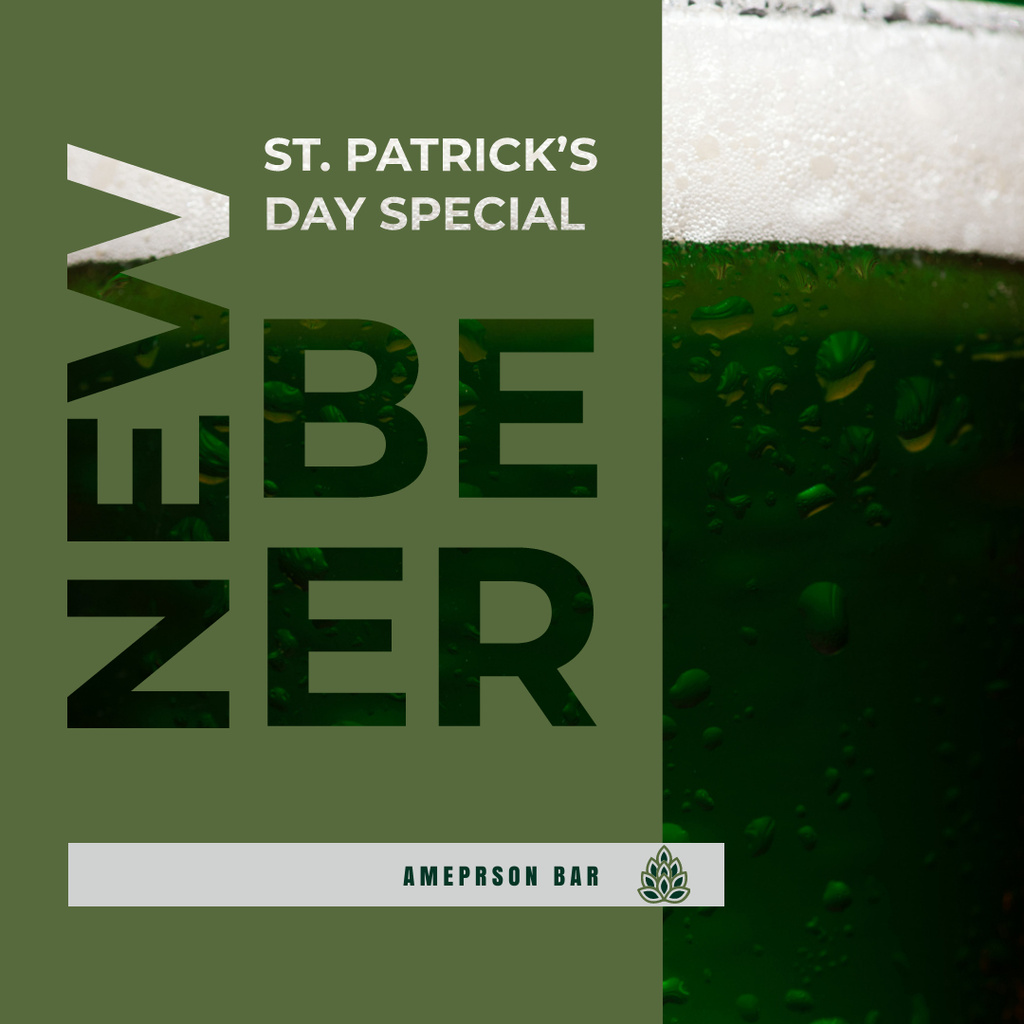 Szablon projektu New Beer Saint Patrick's Day Special Ad Instagram