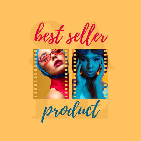 Fashion Ad with Young Attractive Girls Instagram Design Template