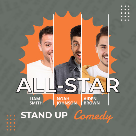 Stand-up Show Announcement with Young Performers Podcast Cover Design Template