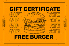 Voucher for Free Burger on Orange