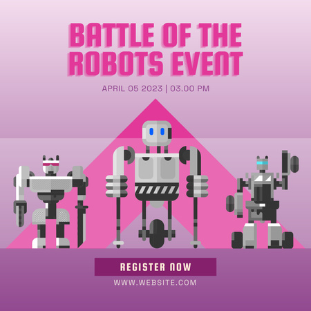 battle of the robots tapahtumailmoitus Instagram Design Template
