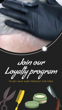 Hairdressing Salon With Loyalty Program Offer Instagram Video Story Design Template