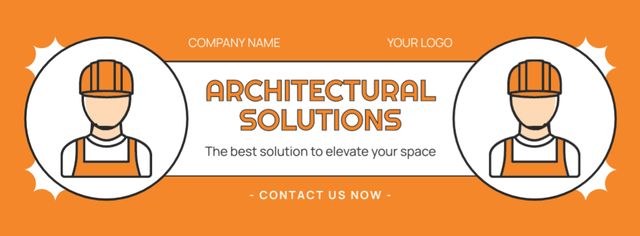 Architectural Solutions And Service With Catchphrase Promotion Facebook cover Modelo de Design