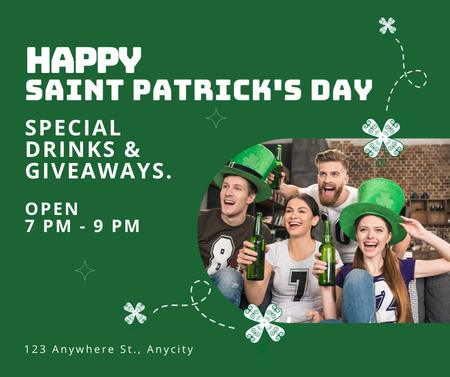 St. Patrick's Day Party with Merry Company of Youth Facebook Design Template