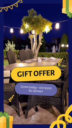 Winning Money For Dinner In Restaurant As Presents Offer TikTok Video Design Template
