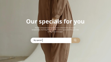 Fashion Sale Woman Wearing Dress in Brown Full HD video Design Template