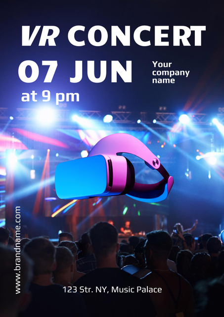 Virtual Concert Announcement Poster – шаблон для дизайна