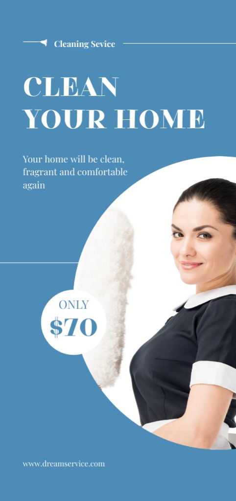 Maid with Dust Brush Flyer DIN Large – шаблон для дизайну