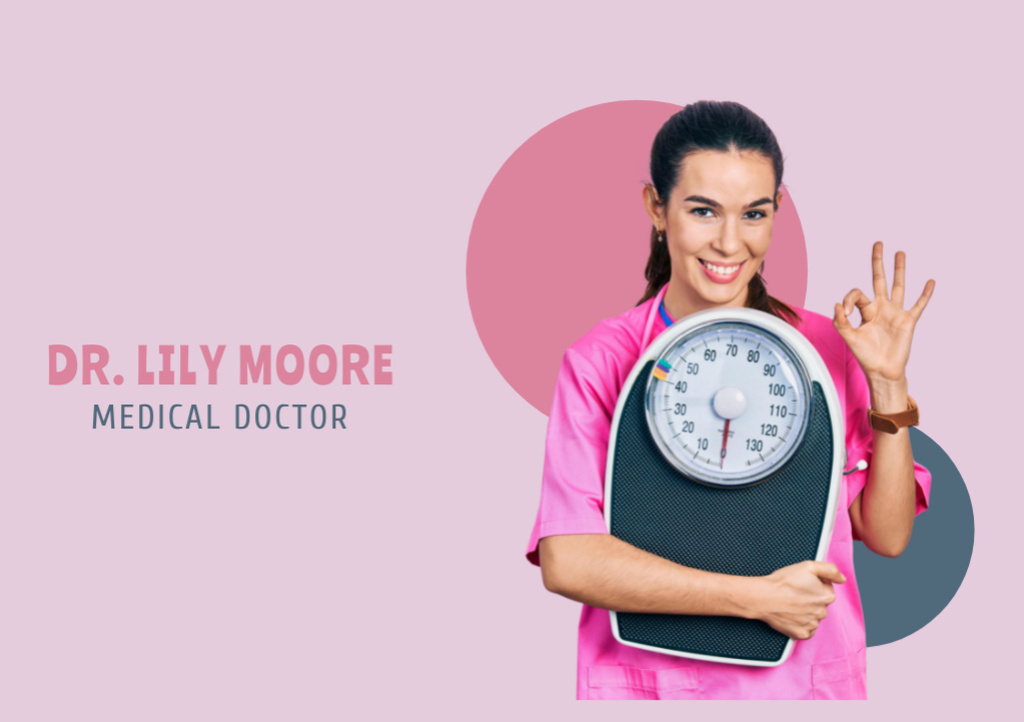 Template di design Comprehensive Nutritionist Doctor Services Offer In Pink Flyer A5 Horizontal
