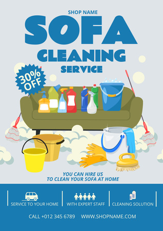Oferta de Serviços de Limpeza de Sofás Poster Modelo de Design