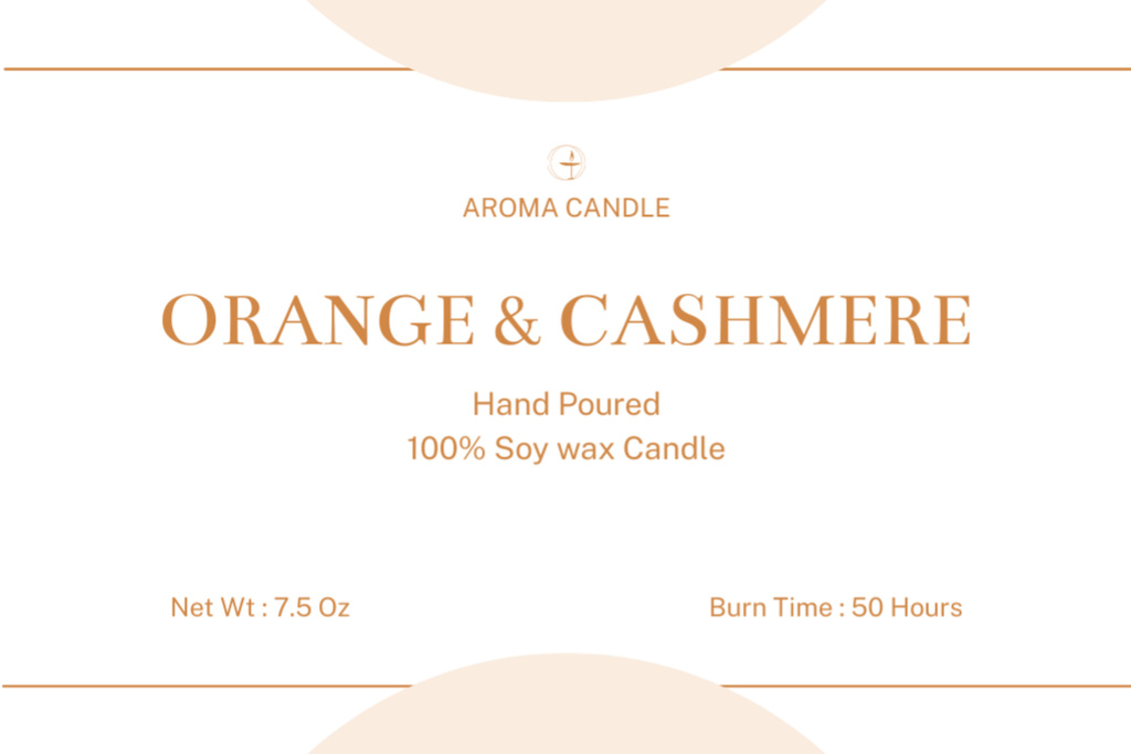 Handmade Soy Candle With Orange Scent Label Tasarım Şablonu