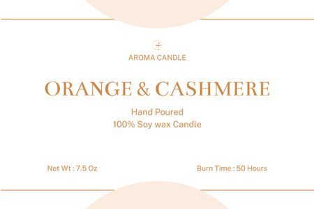 Handmade Soy Candle With Orange Scent Label Design Template
