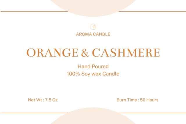 Designvorlage Handmade Soy Candle With Orange Scent für Label