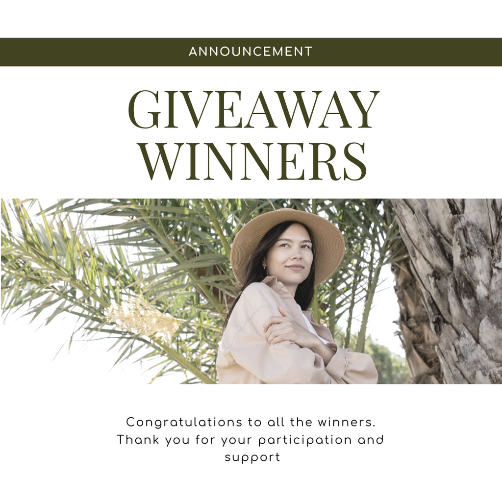 Giveaway Advertising with Asian Woman Instagram Πρότυπο σχεδίασης