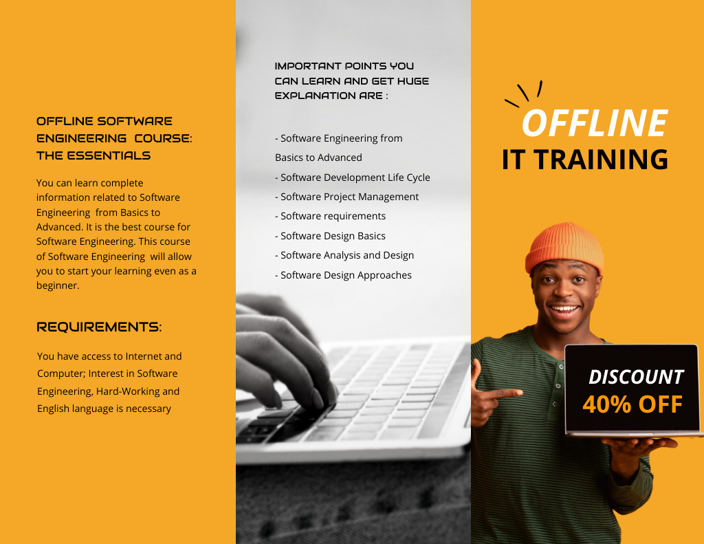 Practical Programming Trainings Ad With Discounts Brochure 8.5x11in Z-fold Design Template