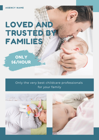 Trusted Babysitting Service Promotion Poster Design Template