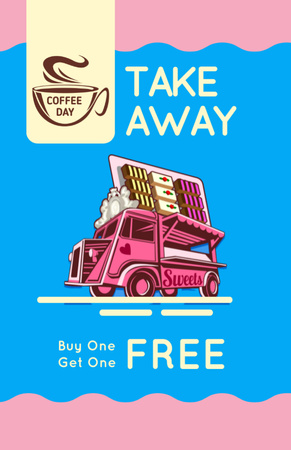 Bus with Coffee to-go offer Flyer 5.5x8.5in Design Template