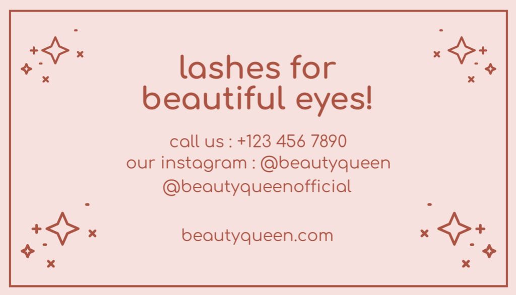 Lashes and Brows Services in Beauty Salon Business Card US Šablona návrhu
