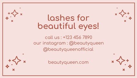 Offer of Lashes and Brows Services in Beauty Salon Business Card US Design Template