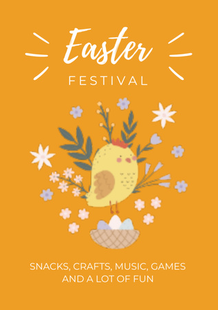Easter Festival Announcement Flyer A7 Design Template