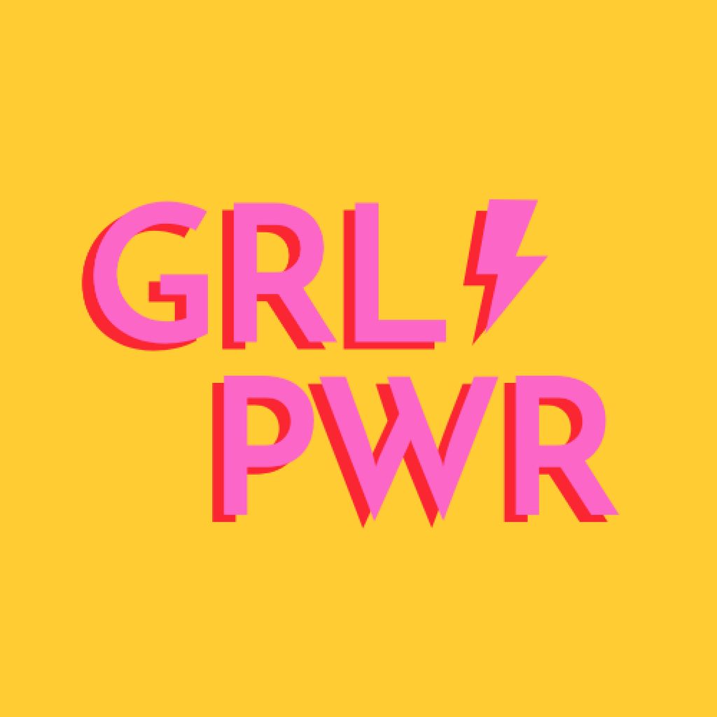 Girl Power Inspiration on yellow Logoデザインテンプレート