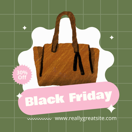 Black Friday Sale of Fashion Bags Animated Post Design Template