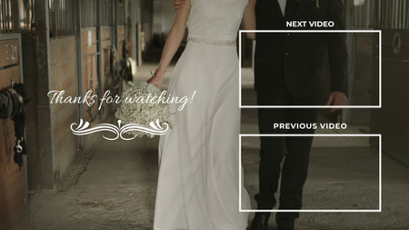 Newlyweds Walking Together And Wedding Episodes YouTube outro Design Template