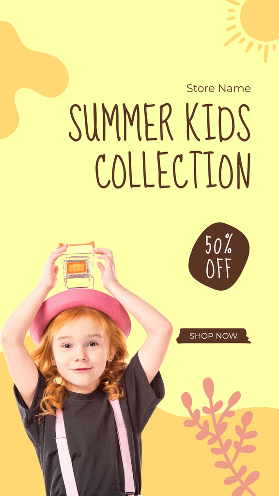 Summer Collection of Kids' Clothing Instagram Storyデザインテンプレート