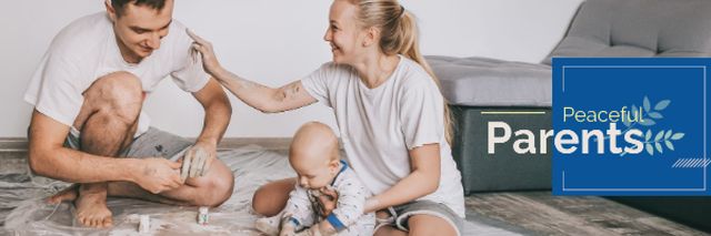 Designvorlage Parents Playing with Baby für Email header