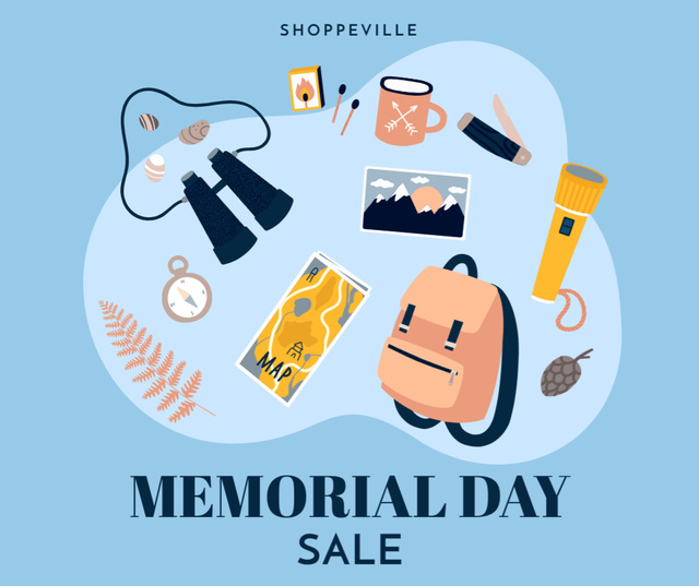 Memorial Day Sale Announcement Facebookデザインテンプレート