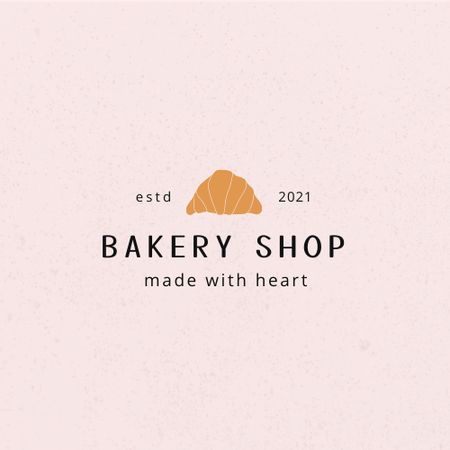 Bakery Ad with Yummy Sweet Croissant Logo Design Template
