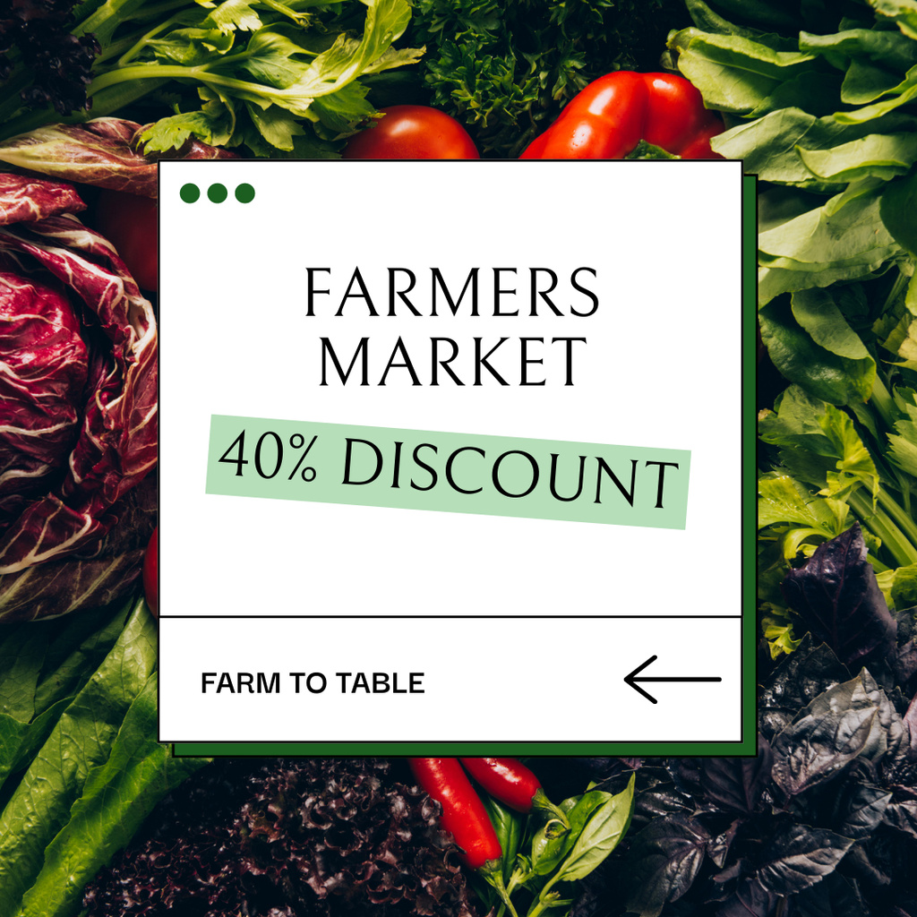 Discount on Fresh Products with Beets from Garden Instagram AD Design Template