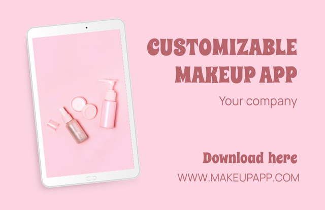Online Makeup Apps Business Card 85x55mm Πρότυπο σχεδίασης