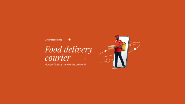 Delivery of Online Food Orders Youtubeデザインテンプレート
