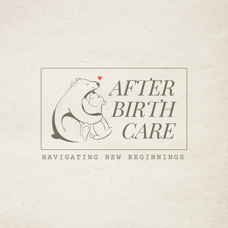 Afterbirth Care Service Offer For Mothers And Babies Animated Logo Design Template
